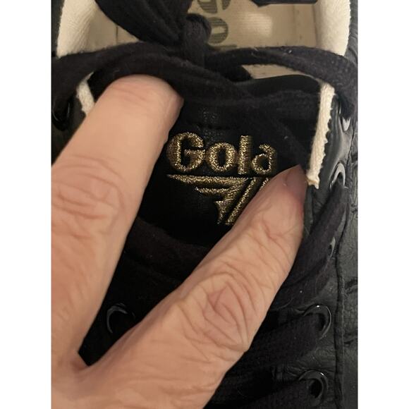 Gola Orchid II Black Low Profile Sneakers •9/ 40• Leather Shimmer Trainers - Picture 8 of 8